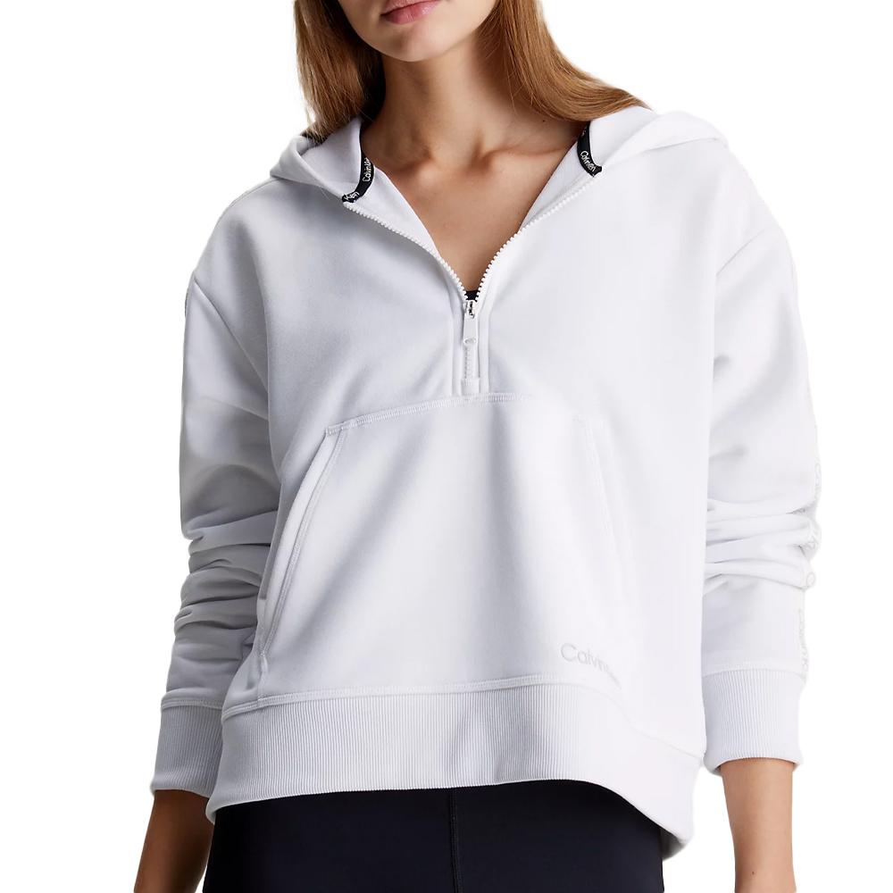 Sweat à Capuche Blanc Femme Calvin Klein 00GWS4W342 pas cher