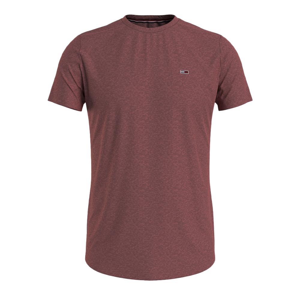 T-shirt Bordeaux Homme Tommy Hilfiger Slim Jaspe pas cher