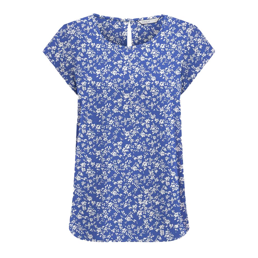 Top Bleu/Blanc à motifs Femme Only Nova pas cher