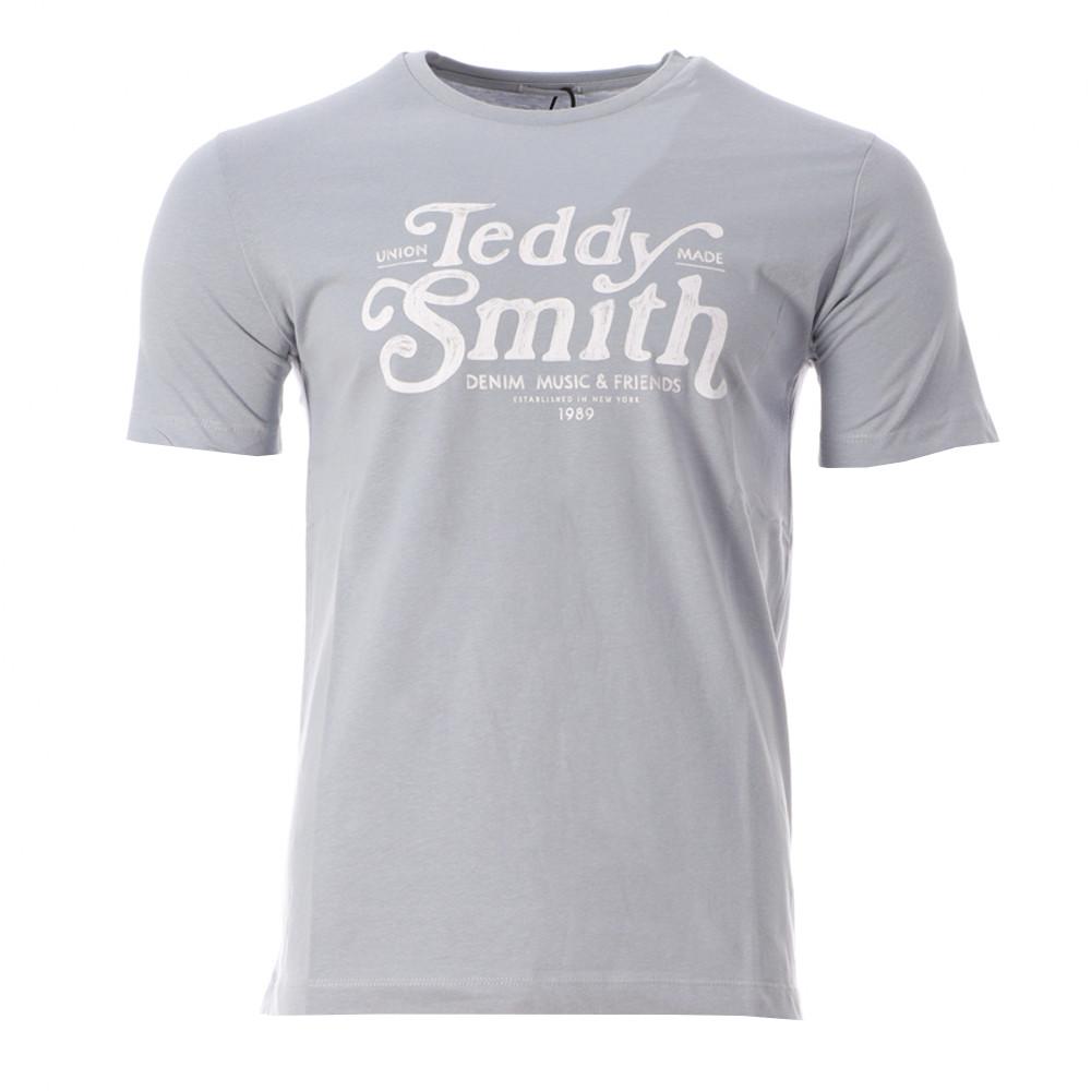 T-shirt Bleu/Gris HommeTeddy Smith Giant pas cher