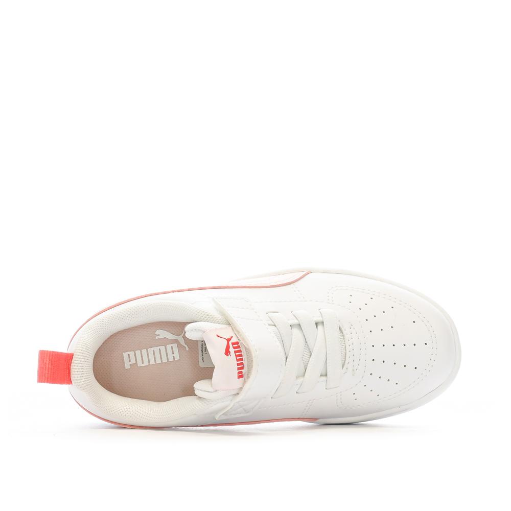 Baskets Blanches/Rose Fille Puma Rickie vue 4