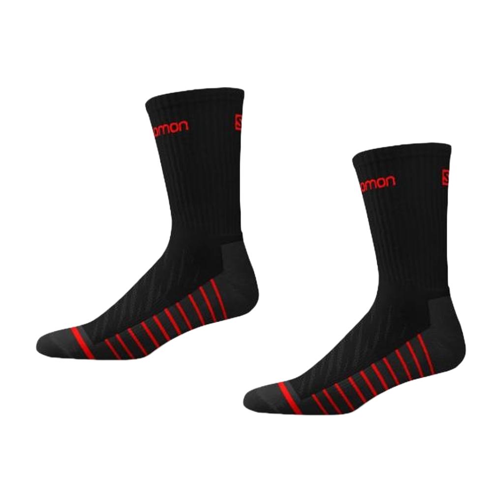 X2 Paires de Chaussettes Noir/Rouge Mixte Salomon Salomon Active 2 pas cher