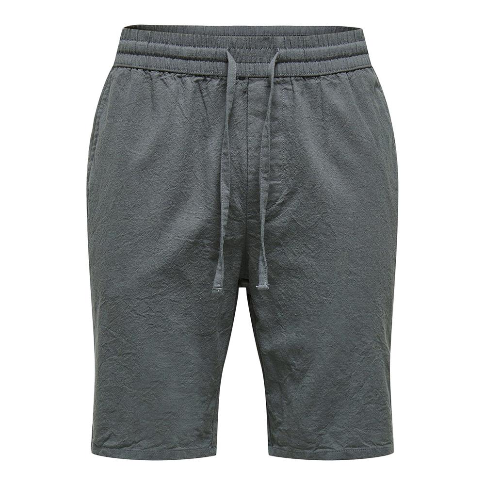 Short Gris Homme ONLY & SONS Cot Lin pas cher