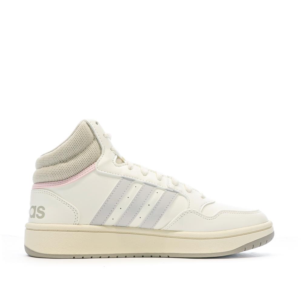 Baskets Beige/Rose Femme Adidas Hoops 3.0 vue 2