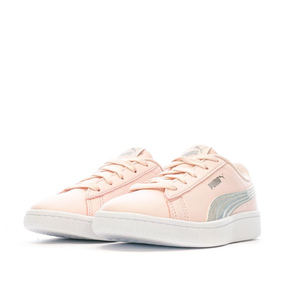 Baskets Rose/Gris pailleté Fille Puma Vikky Rainbow vue 6