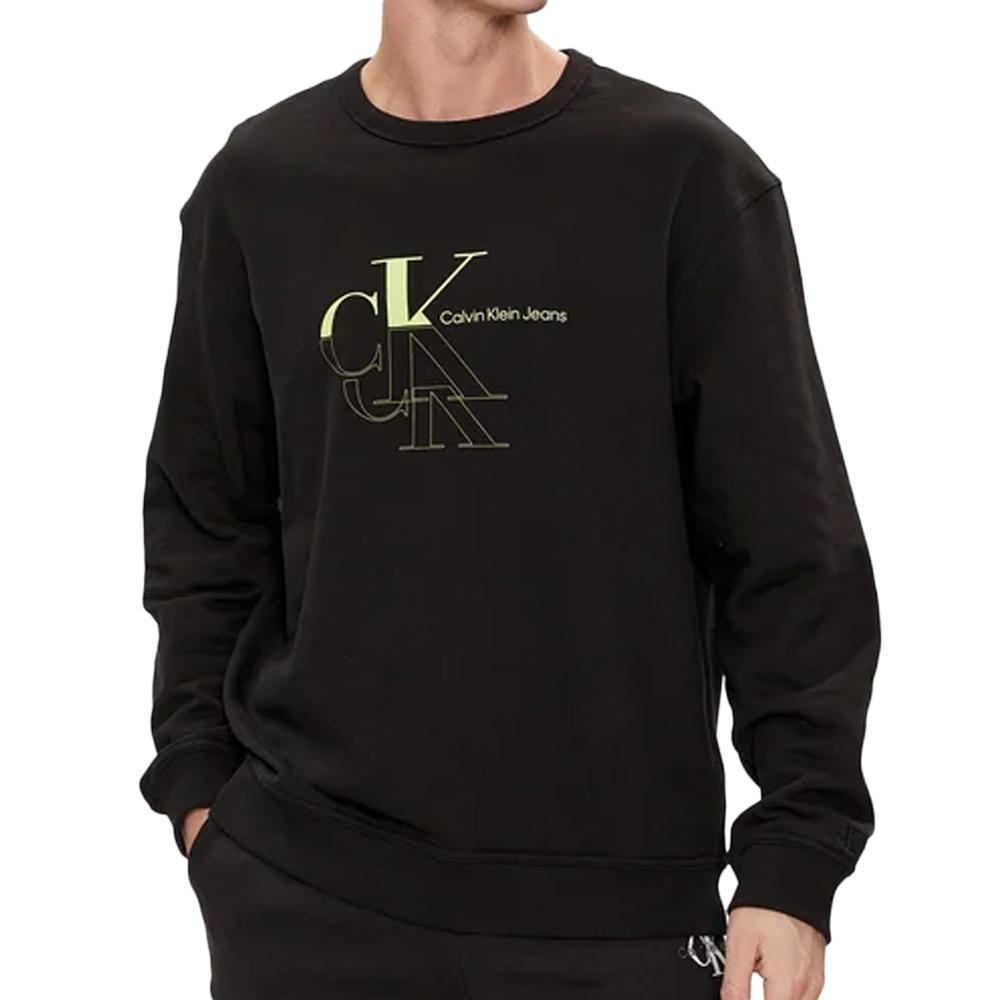 Sweat Noir Homme Calvin Klein Jeans Monogram Echo pas cher