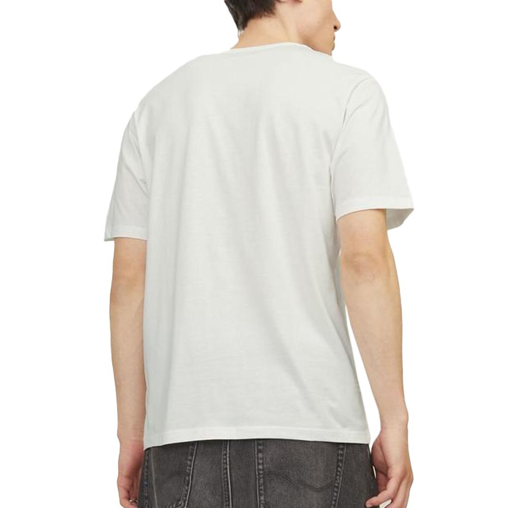 T-shirt Blanc/Noir Homme Jack & Jones James vue 2