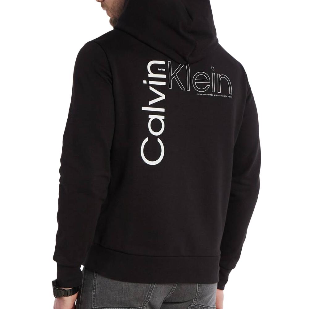 Sweat à Capuche Noir Homme Calvin Klein Jeans Angled vue 2