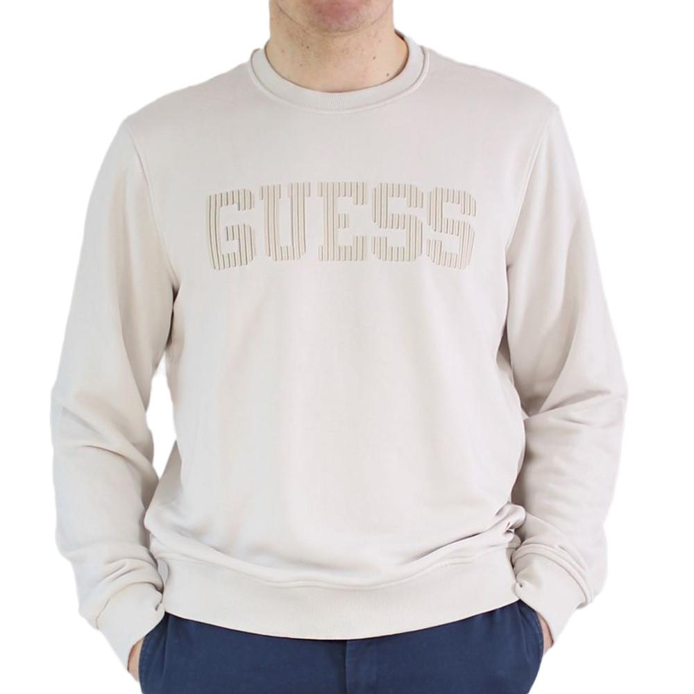 Sweat Beige Homme Guess Beau Cn Fleece pas cher