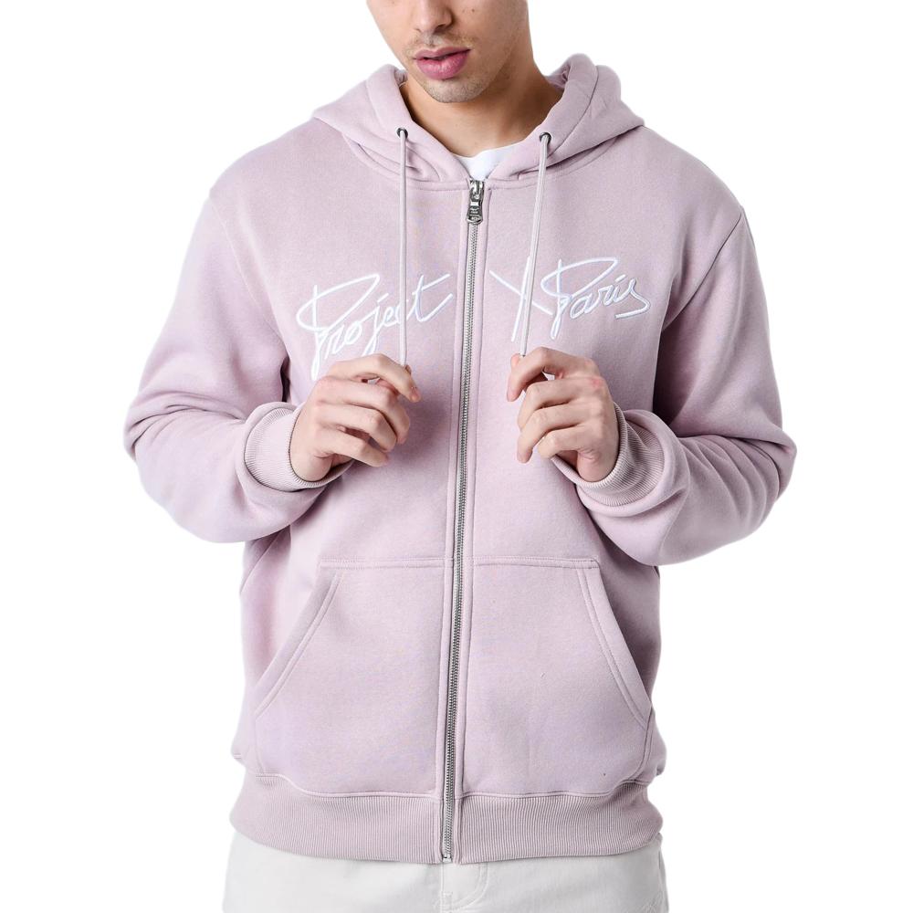 Sweat Zippé Rose Homme Project X Paris Broderie Origin pas cher