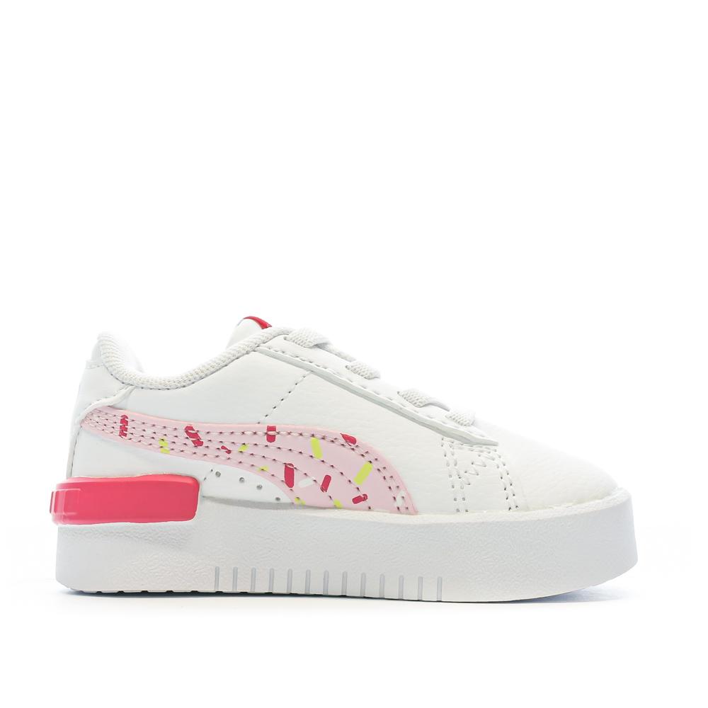 Baskets Blanche/Rose Fille Puma Jada Sprinkles vue 2