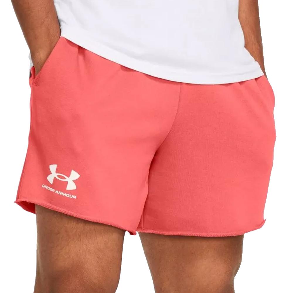 Short Rouge Homme Under Armour Rival Terry 6 pas cher