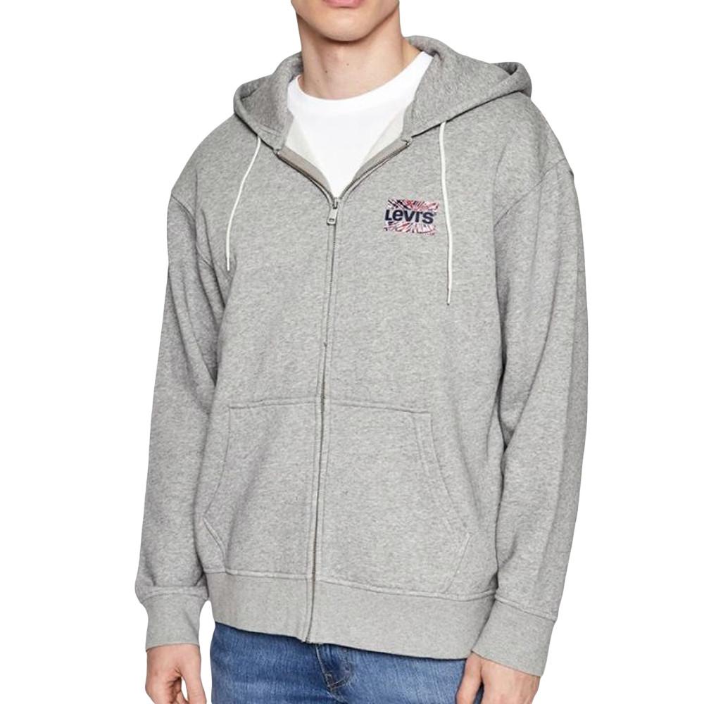 Sweat zip Gris Homme Levi's Zipup pas cher