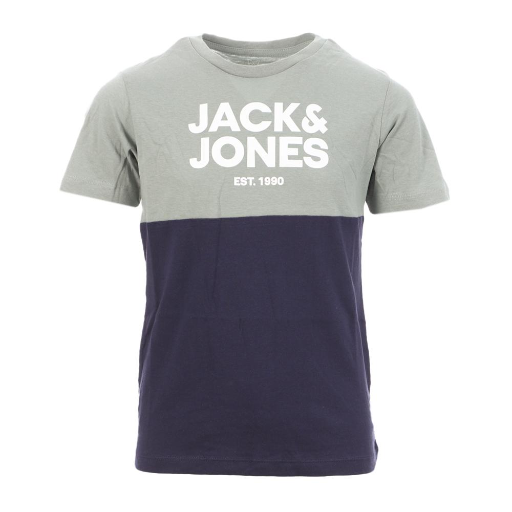 T-shirt Vert/Marine Garçon Jack & Jones Miller pas cher