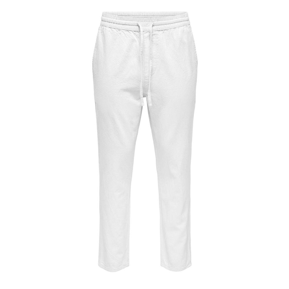 Pantalon Blanc Homme ONLY & SONS Cot Lin pas cher