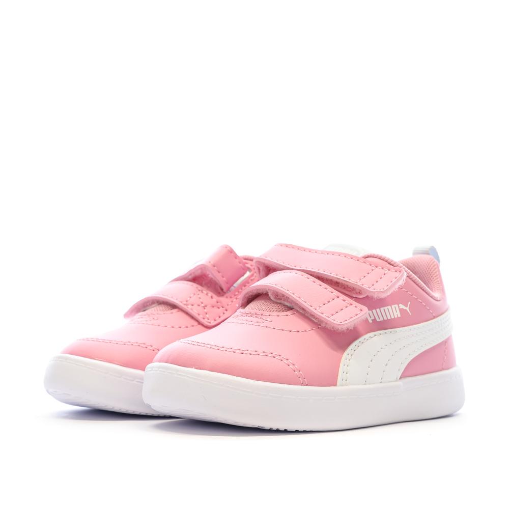 Baskets Rose Fille Puma Courtflex vue 6