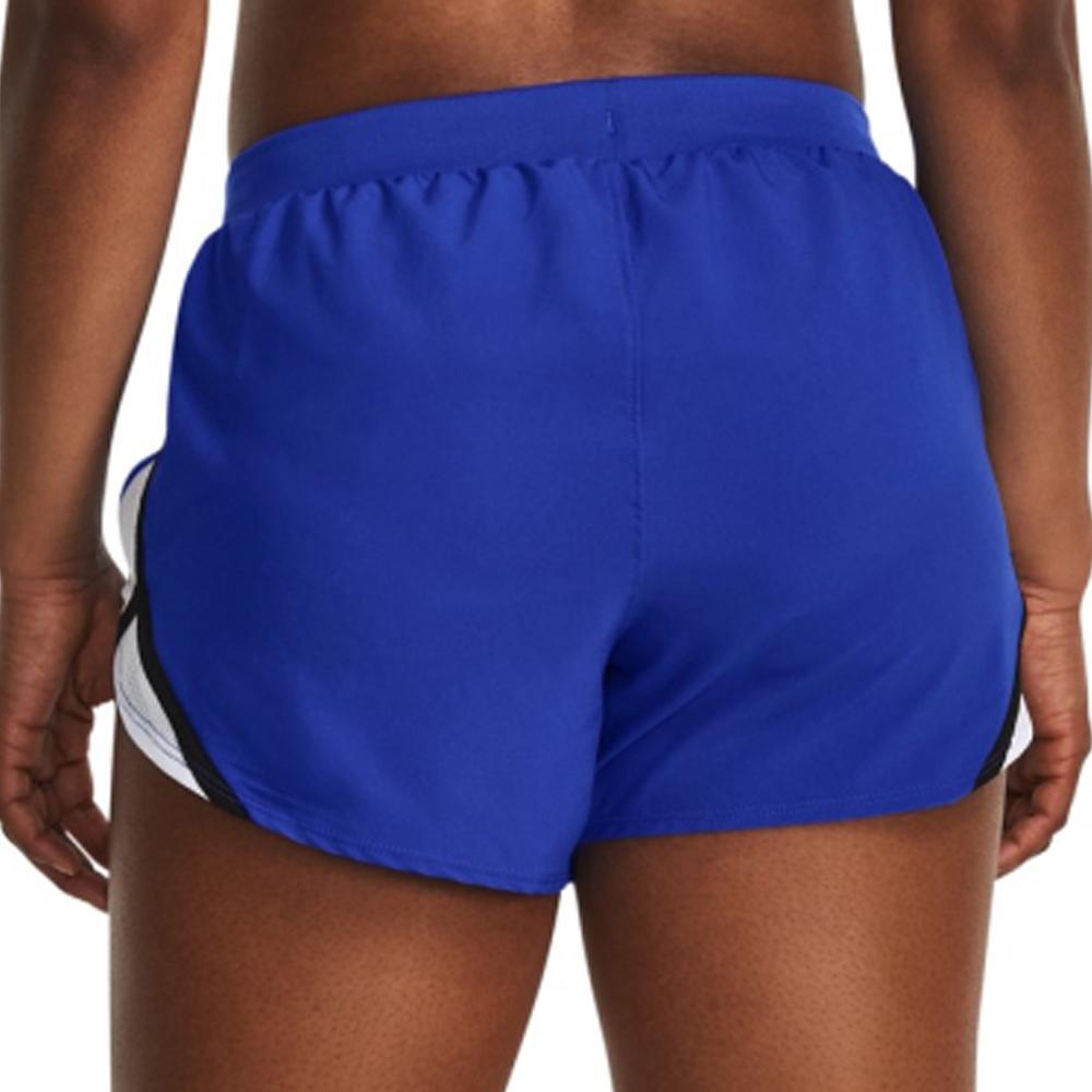 Short Bleu Femme Under Armour Fly By 2.0 vue 2