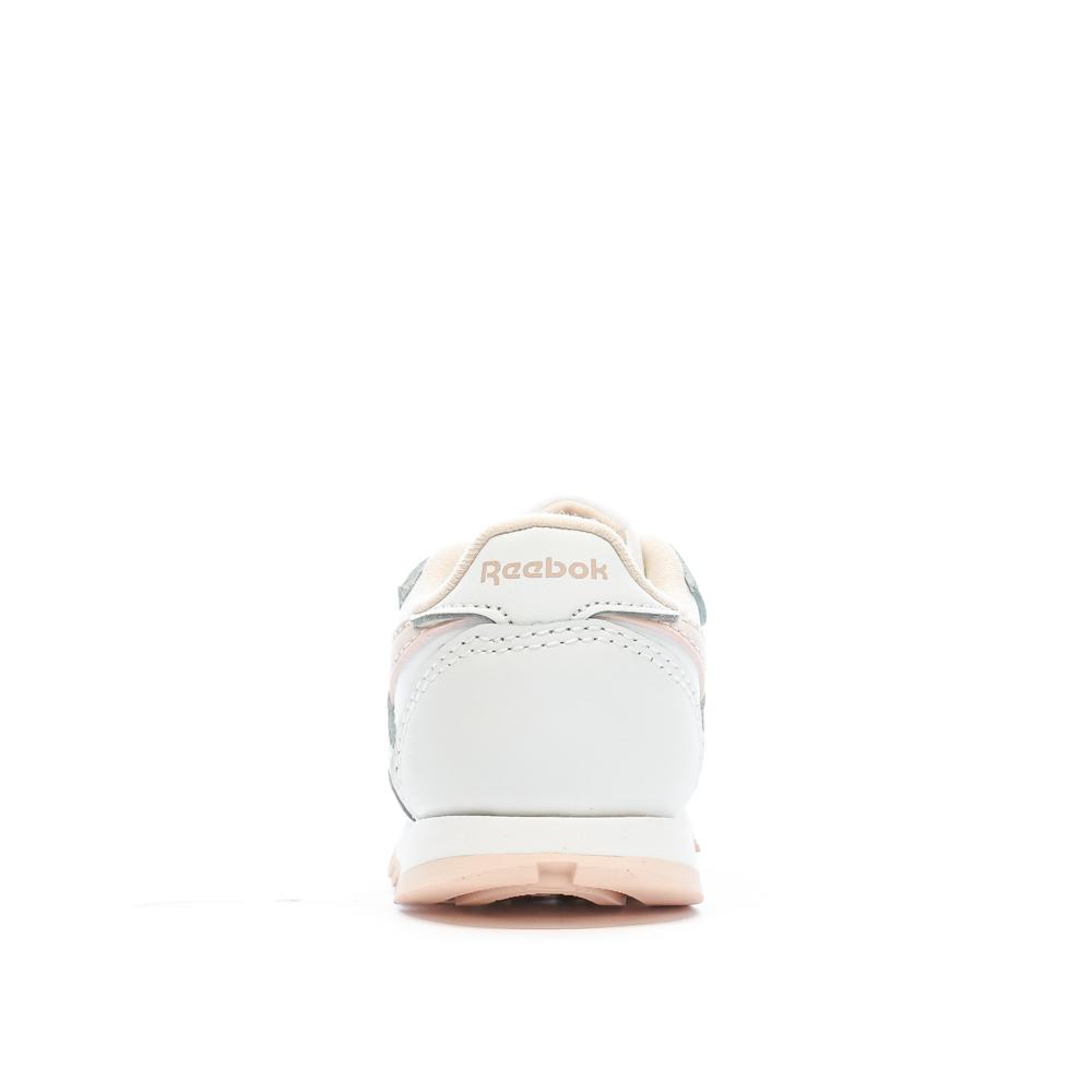 Baskets Blanches/Rose Fille Reebok Classic Leather 100069854 vue 3