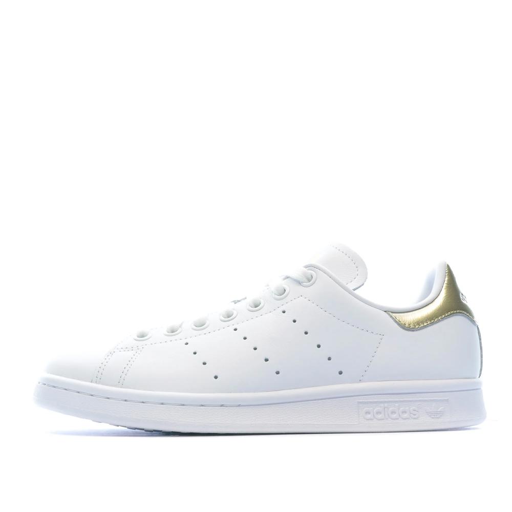 Stan Smith Baskets Blanc/Doré Femme Adidas pas cher