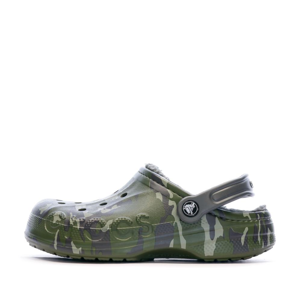 Sandales Crocs Kaki Homme Baya Lined Printed Clog pas cher