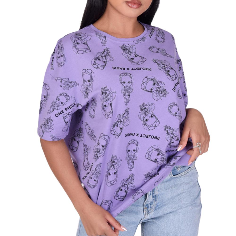 T-shirt Violet Femme Project X Paris One Piece All Over F211087 pas cher