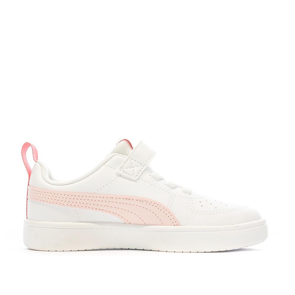 Baskets Blanches/Rose Fille Puma Rickie vue 2