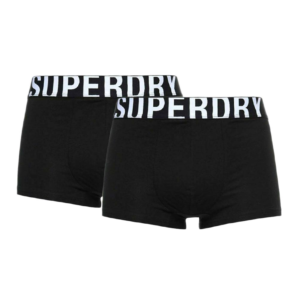 x2 Boxers Noir Homme Superdry M3110345A pas cher