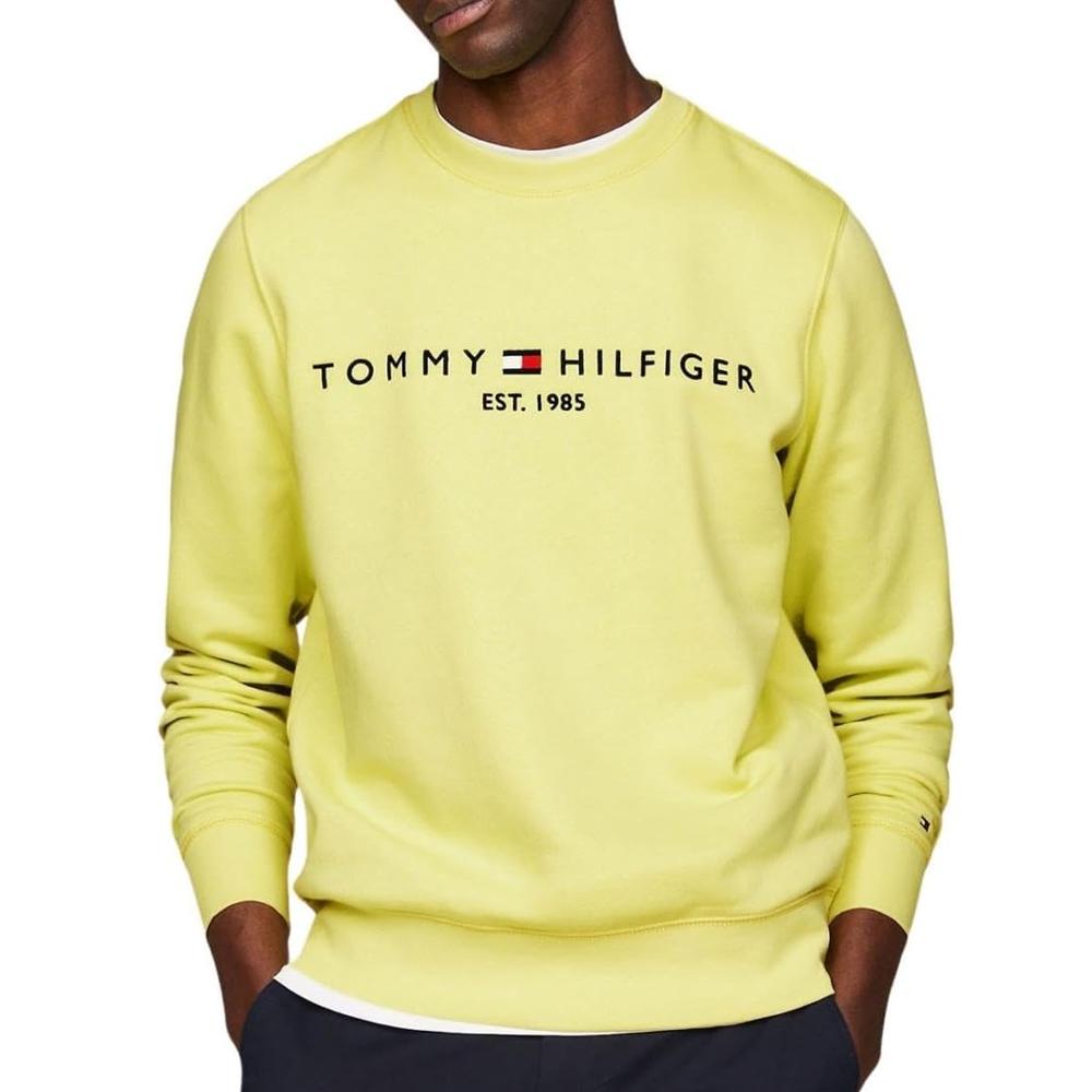 Pull tommy hilfiger jaune homme sale