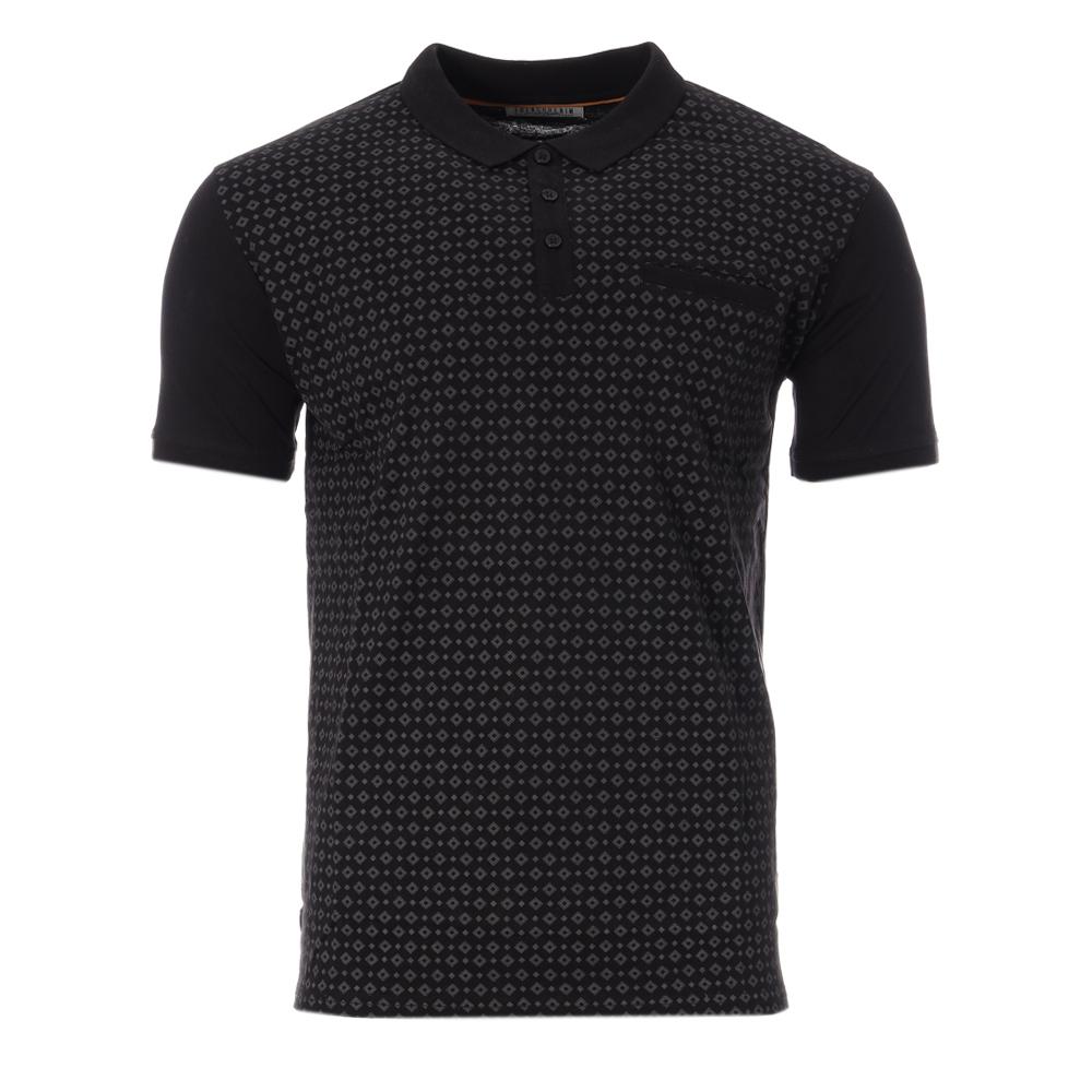 Polo Noir Homme RMS26 Micromotif pas cher