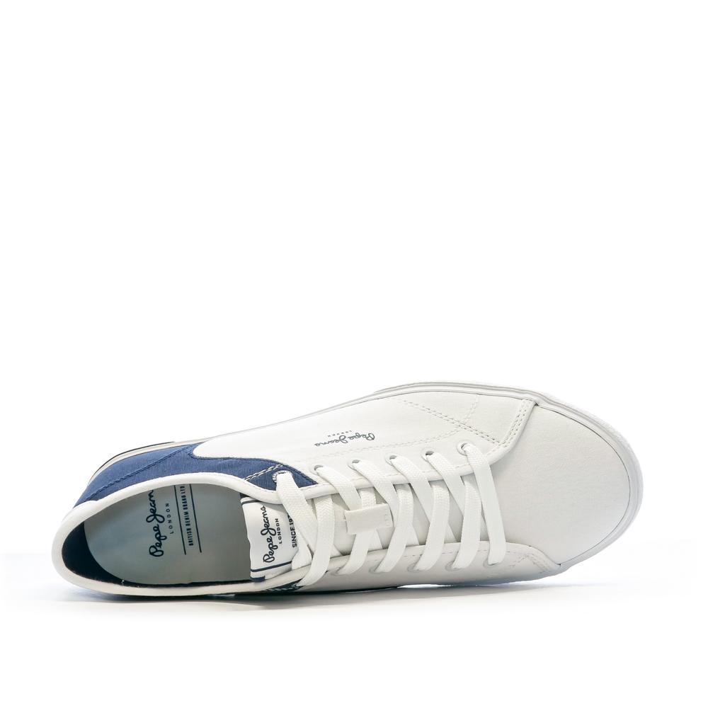 Baskets Blanc/Marine Homme Pepe jeans Kenton Road vue 4