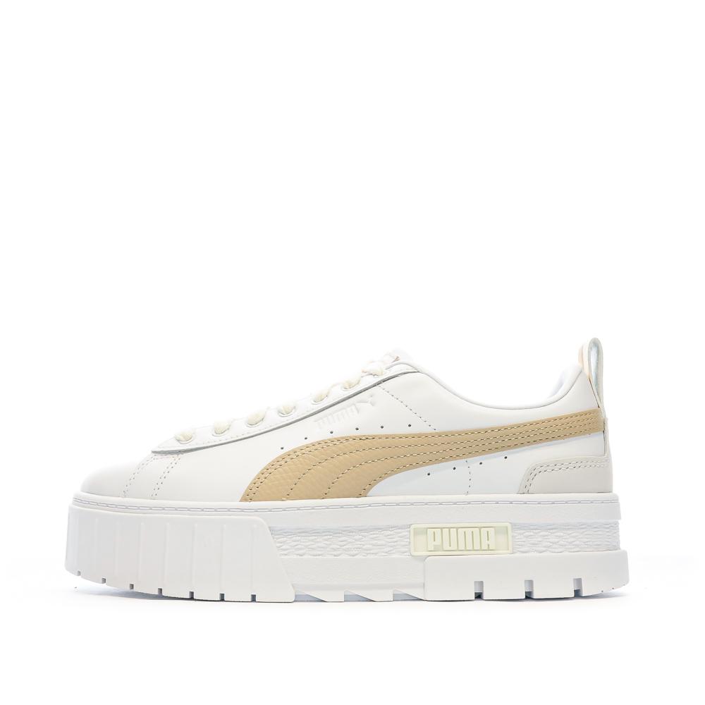 Baskets Blanc/Beige Femme Puma Mayze Luxe pas cher