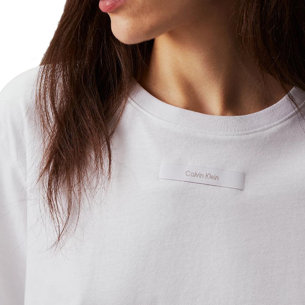 T-shirt Blanc Femme Calvin Klein Micro Logo vue 3