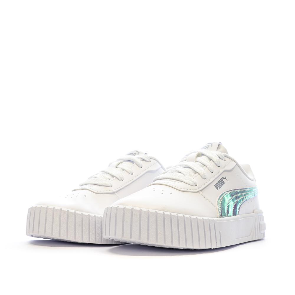 Baskets Blanche Fille Puma Carina 2.0 Holo vue 6