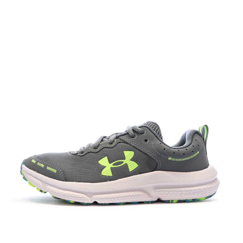 Chaussures de Running Gris /Vert Garçon Under Armour Assert 10 pas cher