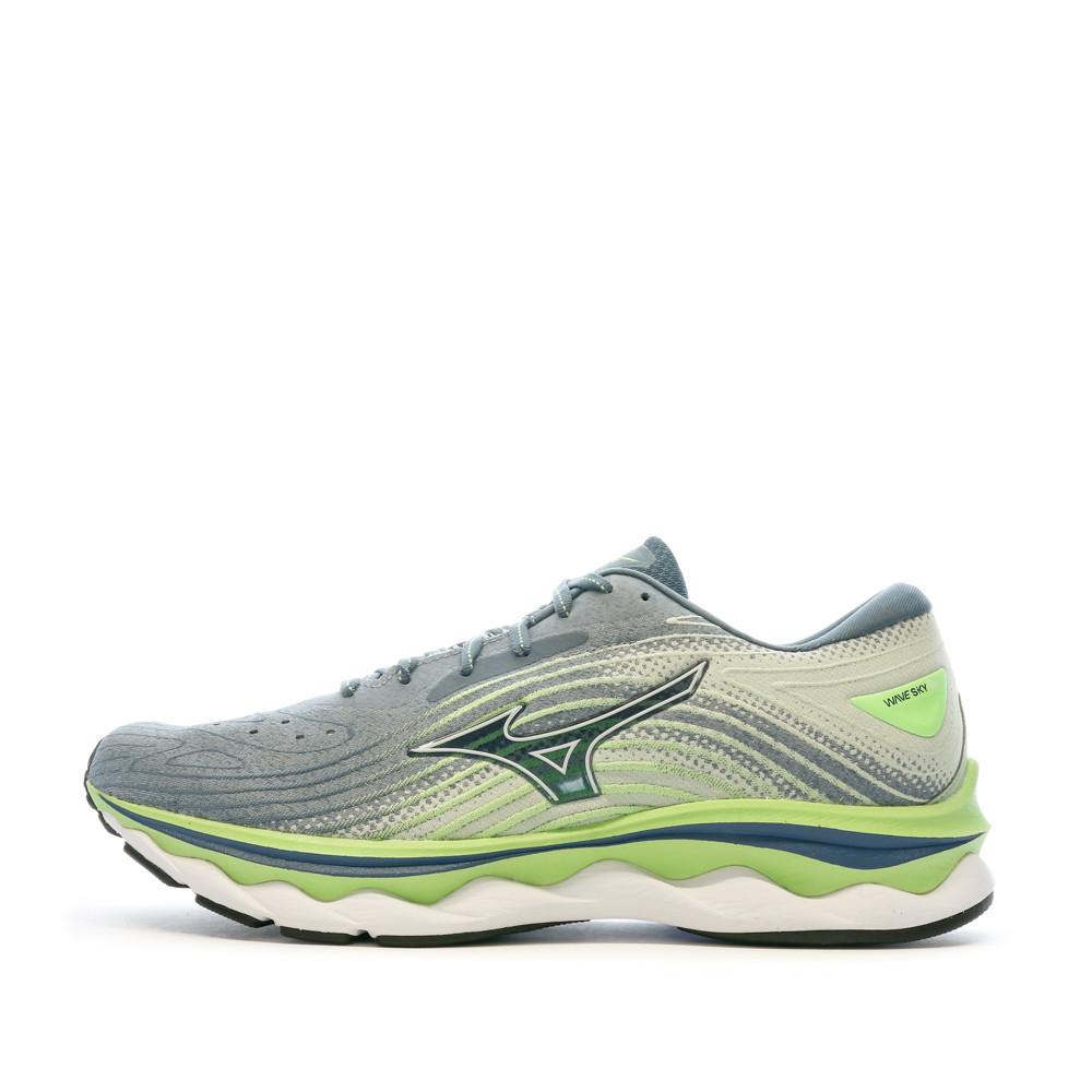 Chaussures de Running Gris Vert Homme Mizuno Wave Sky 6 Espace des marques