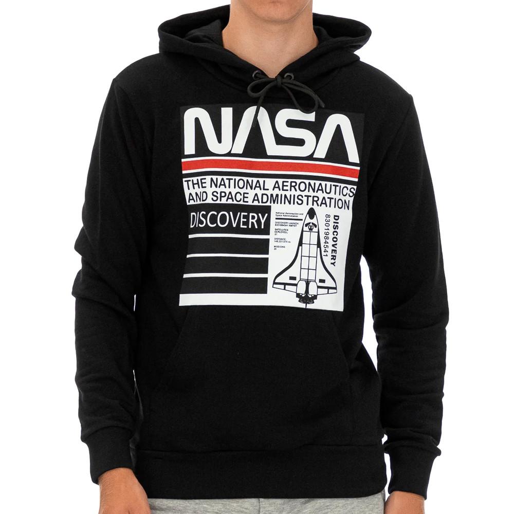 Sweat à capuche Noir Homme Nasa 59H pas cher