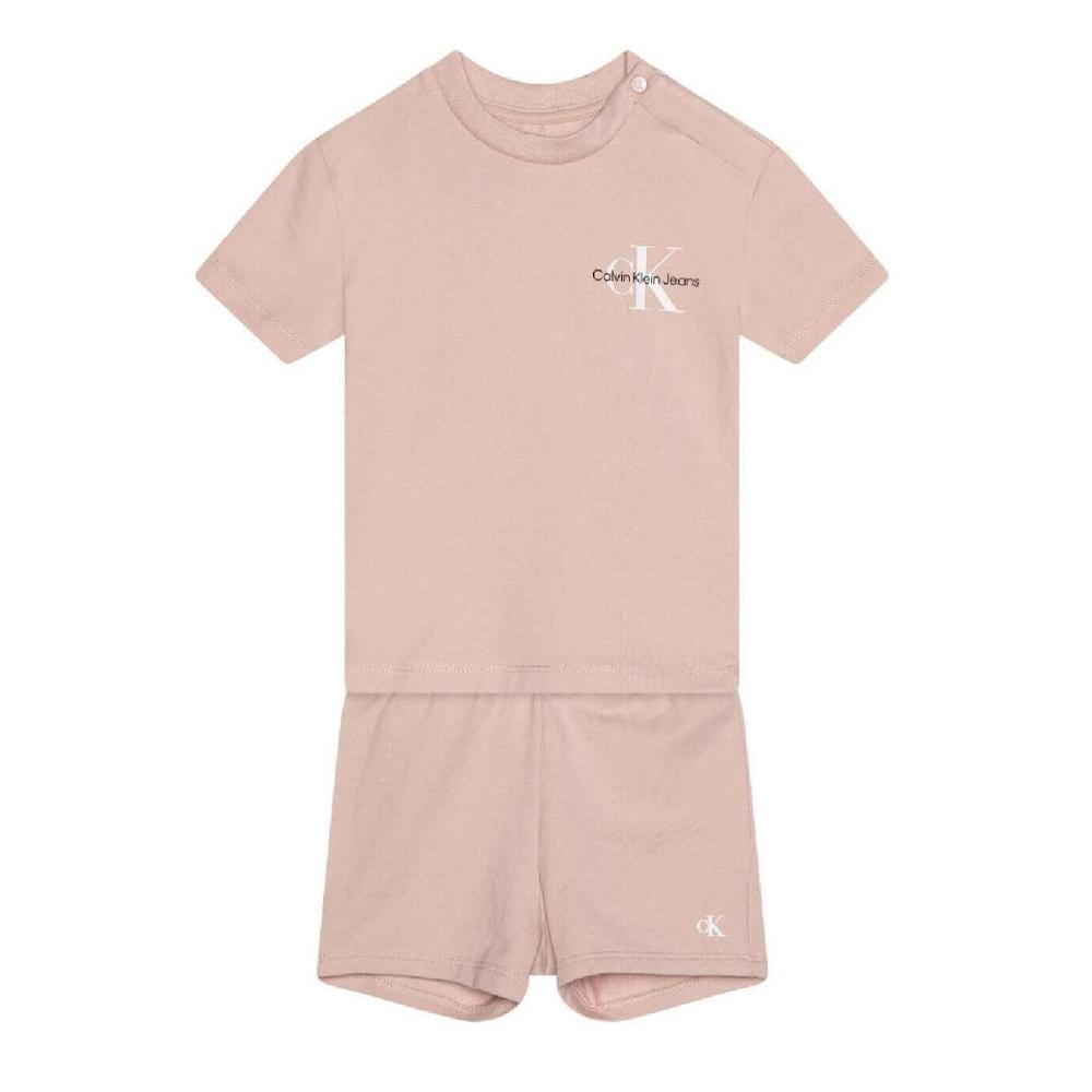 Ensemble Rose Bébé Garçon/Fille Calvin Klein Jeans Monogram pas cher