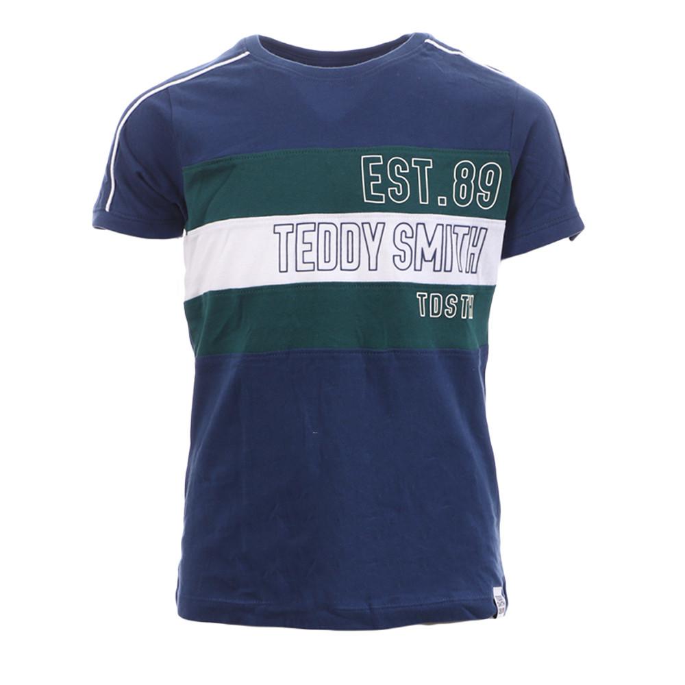 T-shirt Bleu Garçon Teddy Smith Bins pas cher