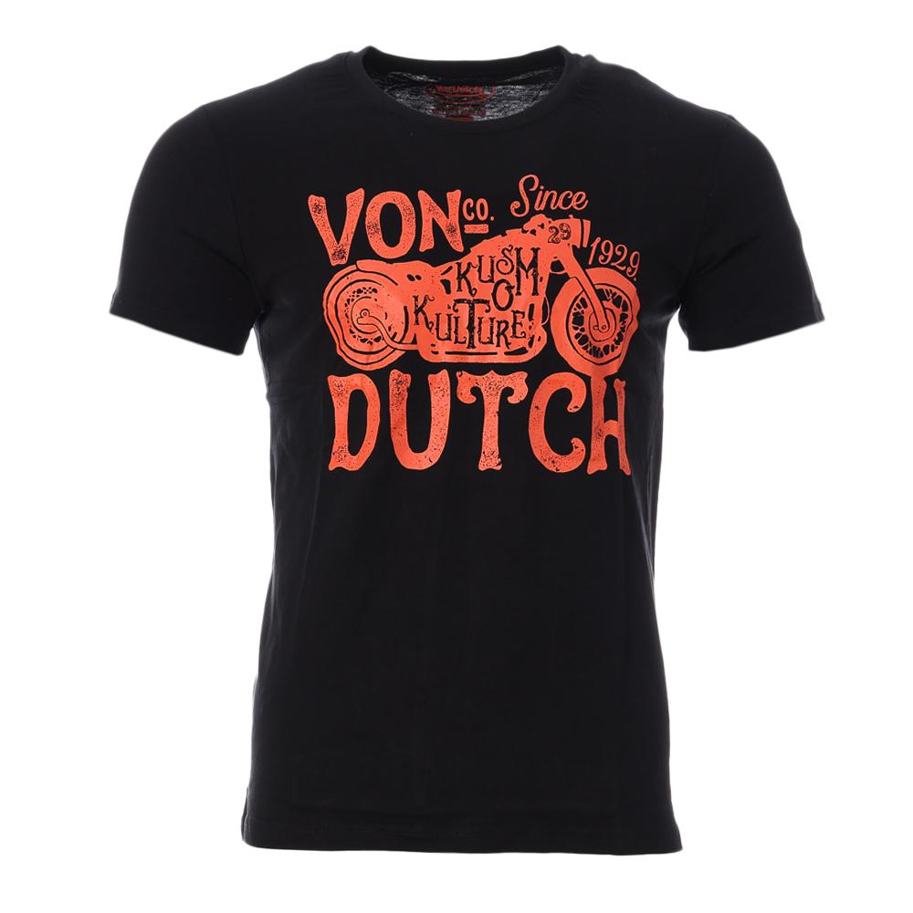 T-shirt Noir Homme Von Dutch TRLOG3 pas cher