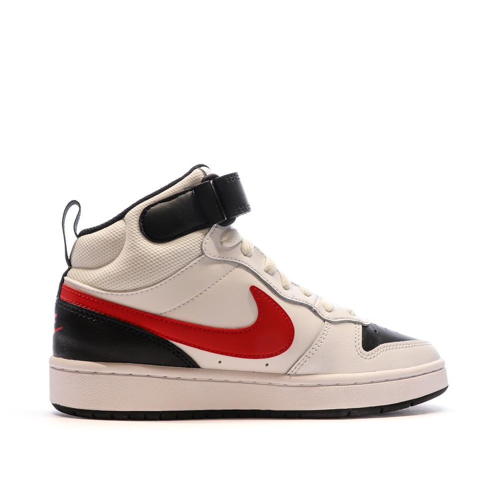 Baskets Blanche/Rouge Garçon Nike Court Borough Mid 2 vue 2