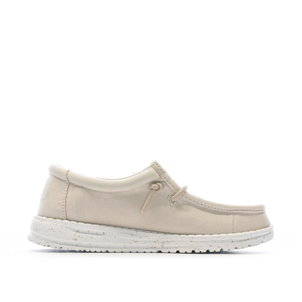 Chaussures Beige Fille Hey Dude Wally Youth Slub Canvas vue 2