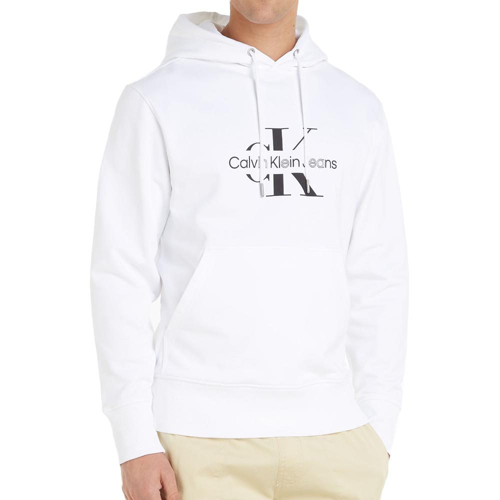 Sweat à capuche Blanc Homme Calvin Klein Jeans Disrupted J30J325429 pas cher