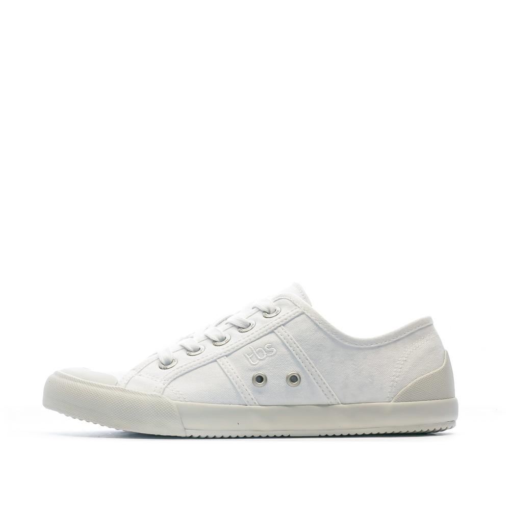 Baskets en toile Blanche Femme TBS Opiace pas cher