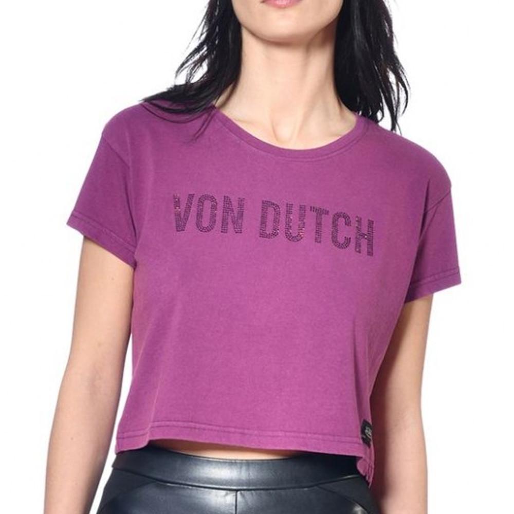 T-shirt Violet Femme Von Dutch Strass pas cher