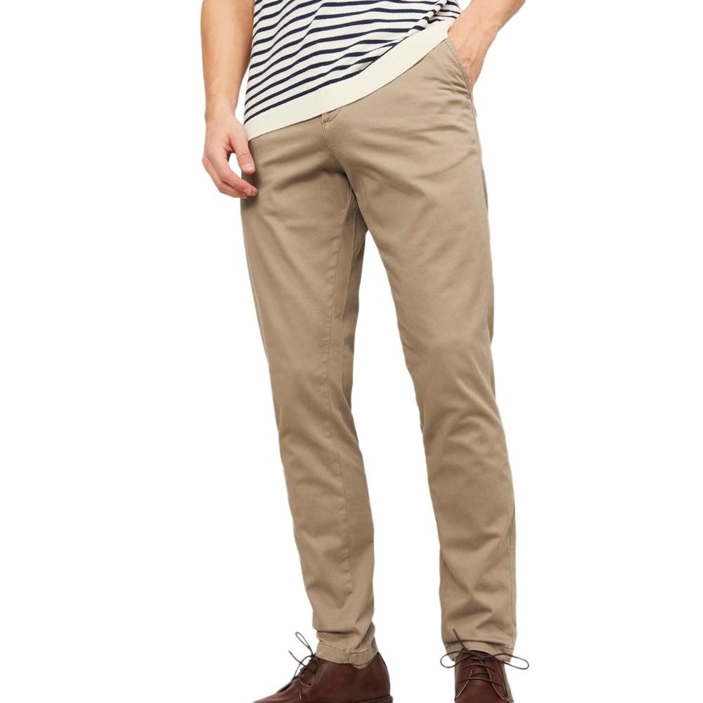 Pantalon Chino Marron Homme Jack & Jones Bowie pas cher