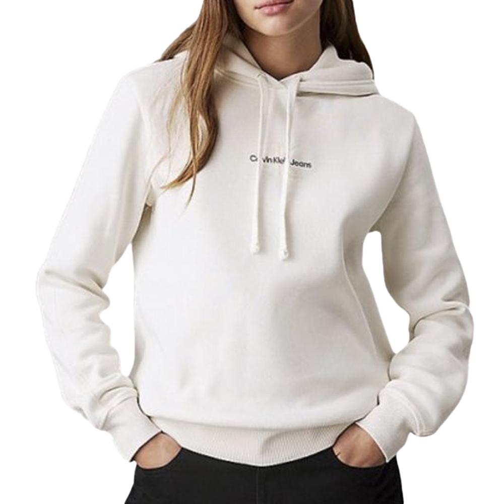 Sweat Écru Femme Calvin Klein Jeans Hoo pas cher