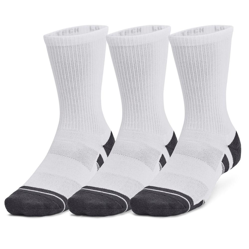 Lot de 3 Paires de Chaussettes Blanches/Noires Homme Under Armour Performance Tech pas cher