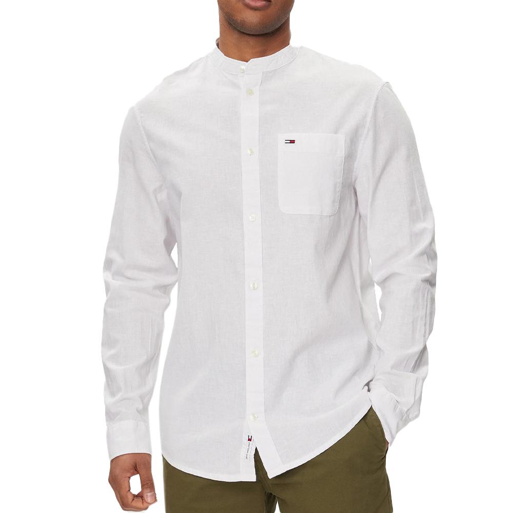 Chemise Mao Blanche Homme Tommy Hilfiger Linen pas cher