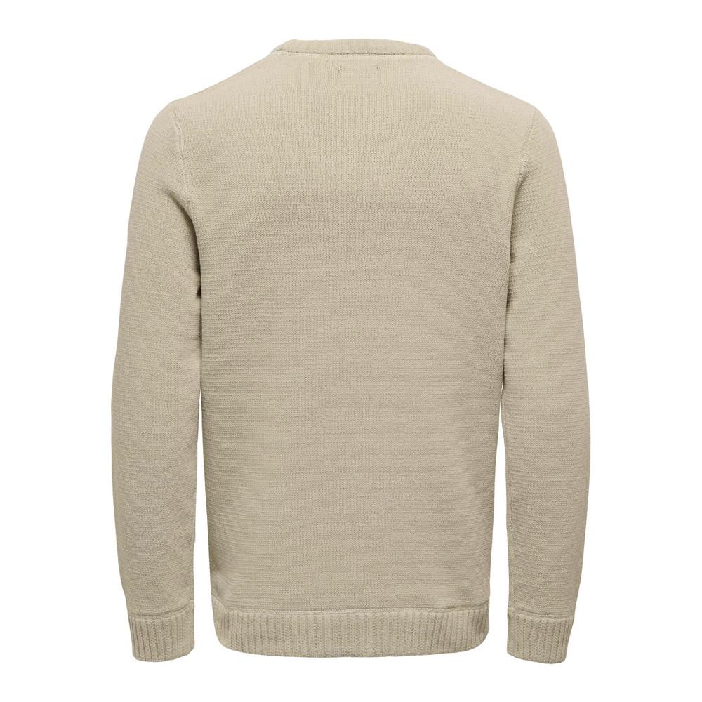 Pull Beige Homme Only & Sons Life Reg vue 2