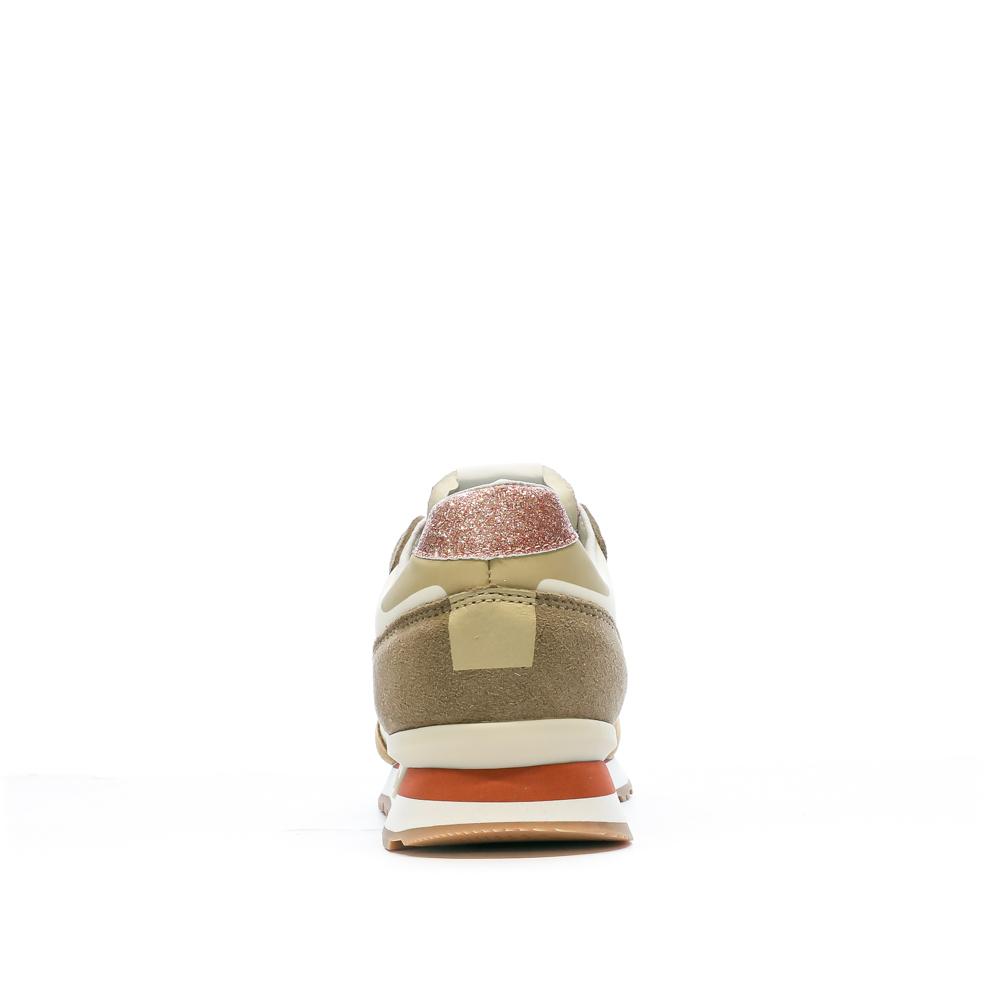 Baskets Écru/Camel Femme Pepe jeans Brit Print vue 3